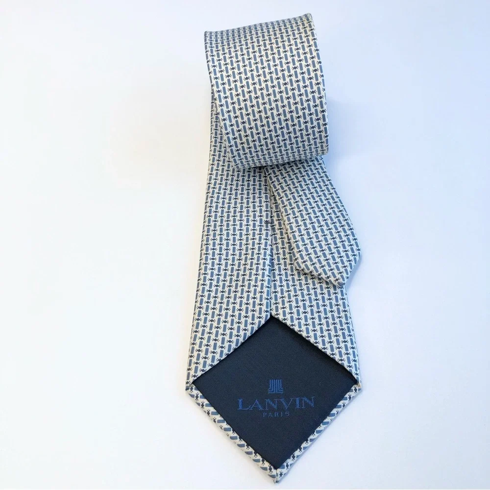 Lanvin blue silk tie